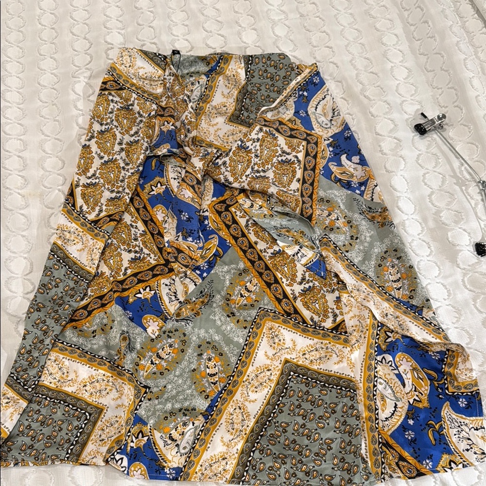 Patterned Wrap Around Silk Women's Skirt